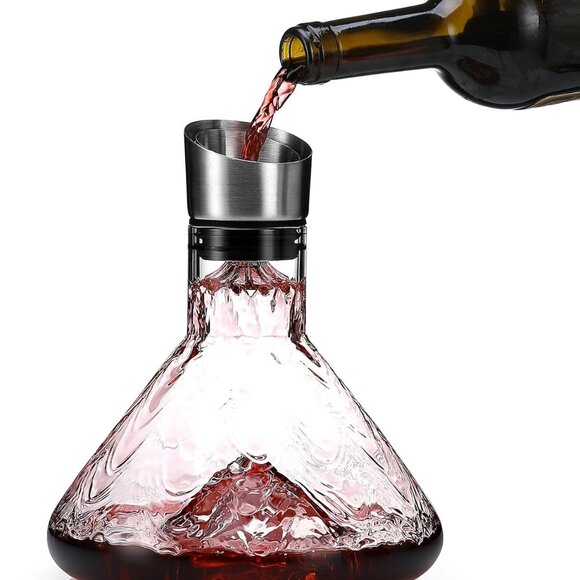 Iceberg Wine Decanter,Red Wine Carafe with Built-in-Aerator(1 Set) - Picture 3 of 8